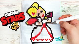 РОМАНТИЧЕСКАЯ ПАЙПЕР из ИГРЫ BRAWL STARS РИСУНКИ ПО КЛЕТОЧКАМ -PIXEL ART