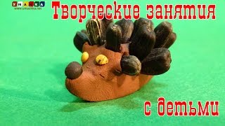 Творческие занятия с детьми "5 минут и готово". Ёжик из пластилина и семечек
