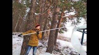 Уборка снега с крыш. Скребок для снега телескопический для крыши