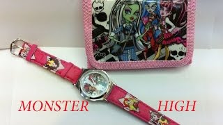 MONSTER HIGH часы и женский кошелёк посылка с AliExpress обзор распаковки