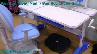 Đập hộp bộ bàn ghế học sinh thông minh chống gù lưng, chống cận thị, chống vẹo cột sống