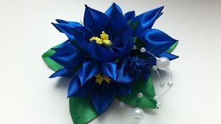 Украшение на заколку Канзаши / Букет Колокольчиков