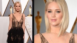 Jennifer Lawrence Sexy Oscars 2016 Red Carpet Fashion