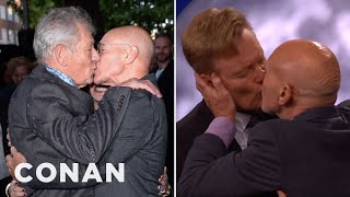Sir Patrick Stewart Loves A Male Kiss  - CONAN on TBS