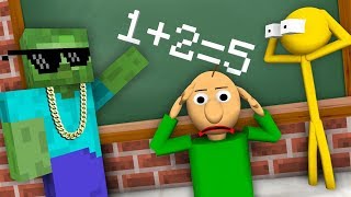 Monster School : STICKMAN & BALDI'S BASICS CHALLENGE - Minecraft Animation
