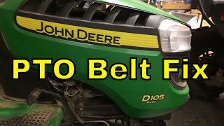 John Deere D105 PTO Belt Change: Easy...You Can Do It