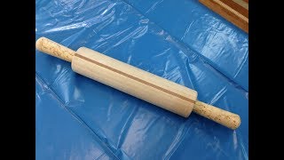 Скалка из груши с вращающимися ручками