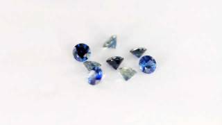Natural blue sapphire gemstones. Натуральный круглый сапфир, синий.