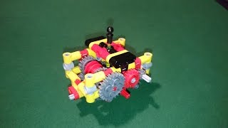 Small  Lego Technic 4speed 4wd manual gearbox with central differential (+ building instructions)