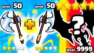 IS THIS THE STRONGEST HIGHEST LEVEL AXE WEAPON EVOLUTION? (9999+ LEGENDARY MERGE) l Overloot