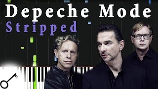 Depeche Mode - Stripped [Piano Tutorial] Synthesia | passkeypiano
