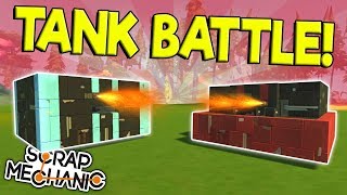 SPUD GUN TANK BATTLE CHALLENGE! - Scrap Mechanic Multiplayer Gameplay - Spud Gun Update