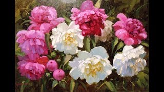 ? ХуДоЖнИкИ Картина маслом / Красивые Цветы Букет Пионы / Вугар Мамедов