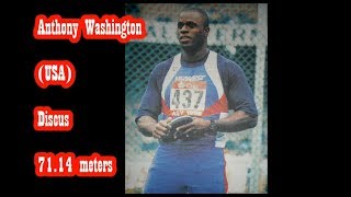 Anthony Washington (USA) Discus 71.14 meters (Salinas).