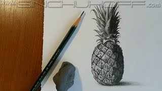 рисуем АНАНАС карандашом