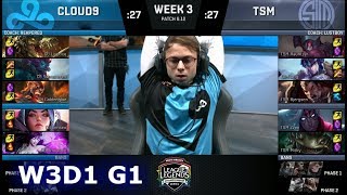 Cloud 9 vs TSM | Week 3 Day 1 S8 NA LCS Summer 2018 | C9 vs TSM W3D1