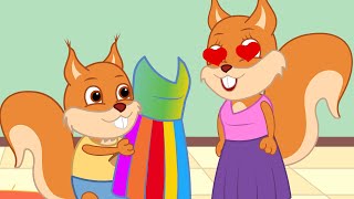 Famille d'Écureuil - Robe Arc-en-ciel Pour Maman Vidéos Animé 2020 en Français 13+