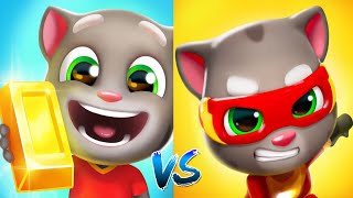 Talking Tom Gold Run VS Talking Tom Hero Dash Соревнование Фермер Джинджер VS Супер Джинджер