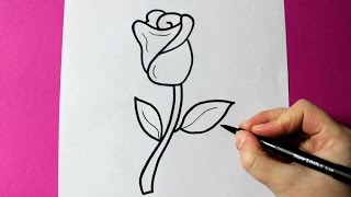 HOW TO DRAW A ROSE - SUPER EASY ROSE TO DRAW