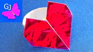 Оригами из бумаги Кольцо с сердечком