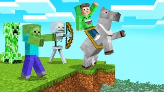 MINECRAFT + STUCK On A HORSE = DANGEROUS! (Funny Mod)