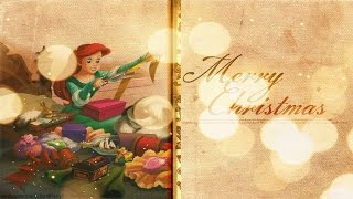 Рождественские открытки с принцессами Диснея. С Новым годом! С Рождеством!