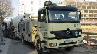 BETONPUMPE MERCEDES ATEGO AUF BAUSTELLE