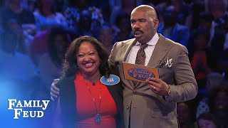 Mia monkeys around! | Family Feud