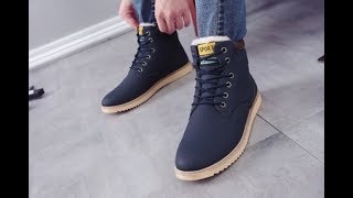 Хлопковые теплые зимние ботинки на шнуровке Cotton Warm Lace up Winter Shoes