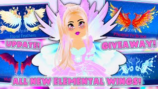 How To Get ALL THE NEW ELEMENTAL WINGS For FREE in Roblox Royale High School! Wings Giveaway!