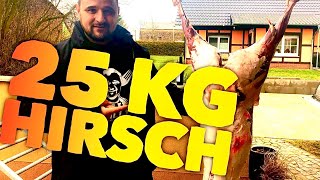 ??? XXL 25 KG HIRSCH im HOLZBACKOFEN grillen Damwild --- Klaus grillt