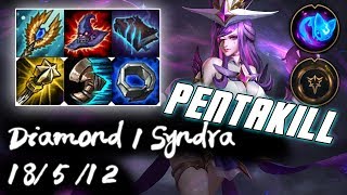 Diamond 1 Syndra Mid vs Twisted Fate | Pentakill | Korea High Elo Replays