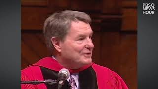 WATCH: Jim Lehrer speaks to Harvard University graduates in 2006