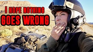 I'm in the middle of a Desert on a POS motorcycle and I havn't seen another car in hours !