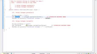 HOW TO  CONVERT STRING TO INTEGER IN JAVA DEMO