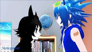 [MMD x Sonic x BATIM][DL]A fight between friends-Sonic vs Bendy