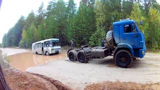 Вахта. Вывозка леса. Камаз. Тайга