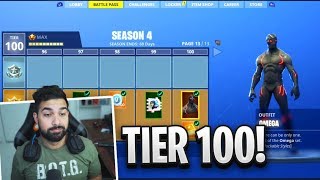 Fortnite SEASON 4 ALL BATTLE PASS REWARDS UNLOCKED (Level 100)