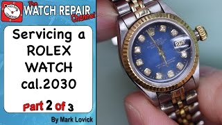 Rolex cal 2030 Ladies Watch Service. Part 2 of 3. See whats inside. Watch Repair Tutorials