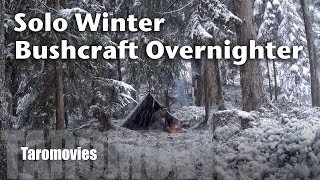 Solo Winter Bushcaft Mountain Overnighter HD Bushcraft Survival Video