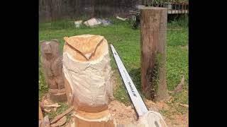 Chainsaw Carving An Owl