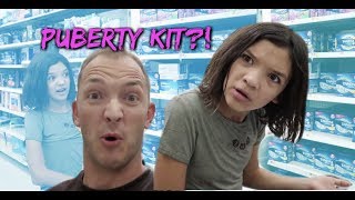 PUBERTY & PERIOD SHOPPING scavenger hunt with DAD!