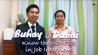 KNOW THE DON'TS IN JOB INTERVIEWS IN DUBAI (for Fun only)