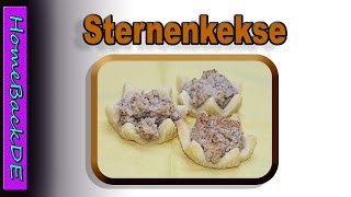 Sternenkekse mit Nussfüllung / Plätzchen Rezept - Backanleitung von HomeBackDE