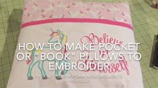 How To Sew A Pocket "Book" pillow with lined pocket - 16"x16" form (instructions below)