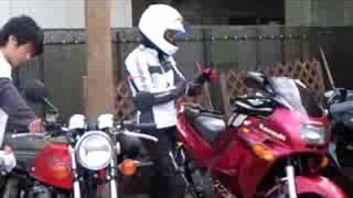 Kawasaki ZZR250 ツインエンジン　美女　美人ライダー