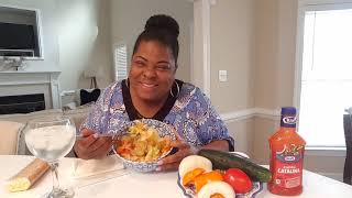 ASMR~Big Salad Prep & Eating Sounds(I was so tickled)