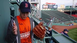 Hanging out on the Green Monster at Fenway Park