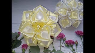 Цветы из лент канзаши. Как сделать цветы из лент. Цветы  из лент.