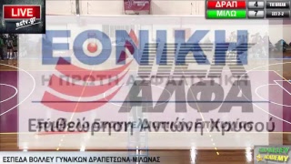 Live Streaming η αναμέτρηση EΣΠΕΔΑ Βόλλευ Γυναικών ΔΑΣ Δραπετσώνας- AOΝΣ Ο Μίλων